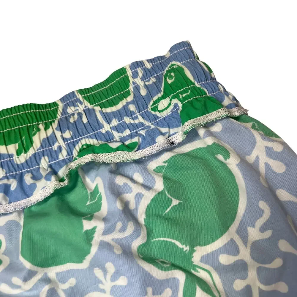 Vilebrequin Rabbit Print Swim Trunks MENS XL Green 6" Board Shorts NO LINER - Picture 12 of 14